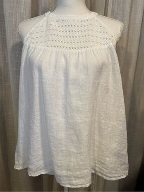 🤍 Rachel Zoe 100% Linen Open Back Tank Top XL